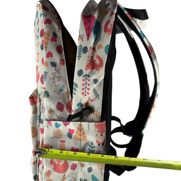New NWT Backpack, Fox Bird Leaf Design.  Joymoze Brand White / Pink main image 11